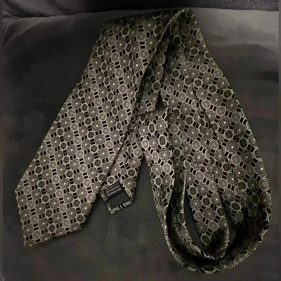 💎Men’s Vintage Joseph  & Feiss Gold & Silver Silk Neck Tie - Picture 3 of 11